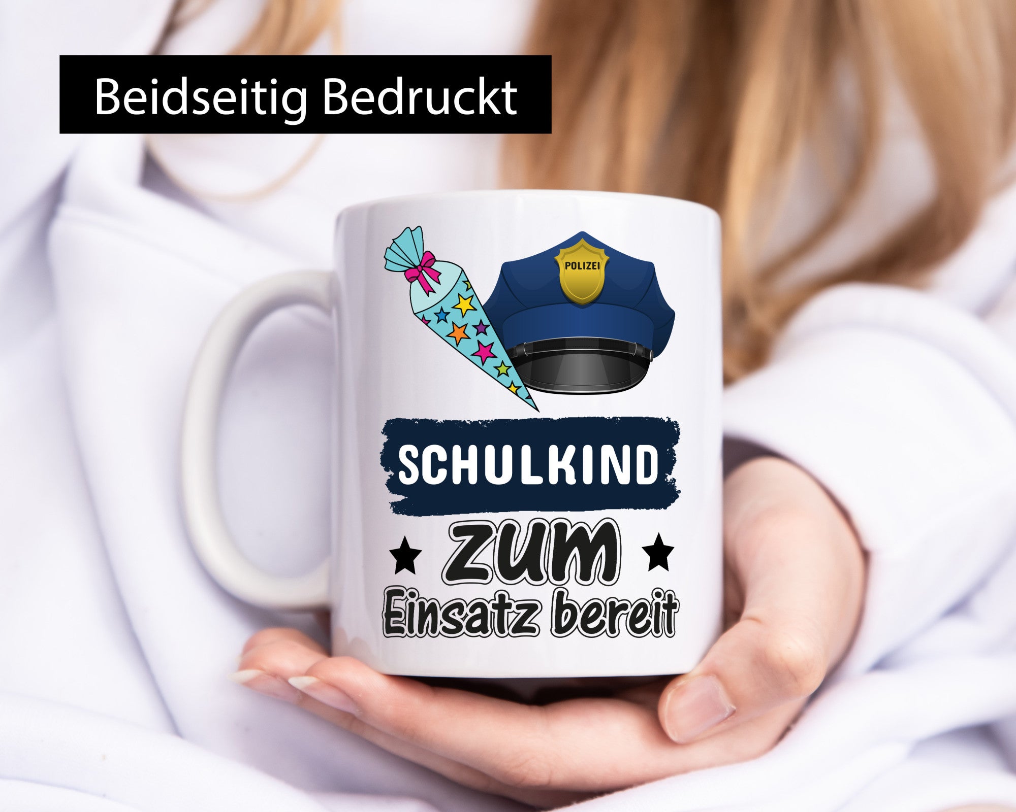Schulkind bereit | Einschulung Tasse Polizei Jungs lustig Humor Geschenkidee