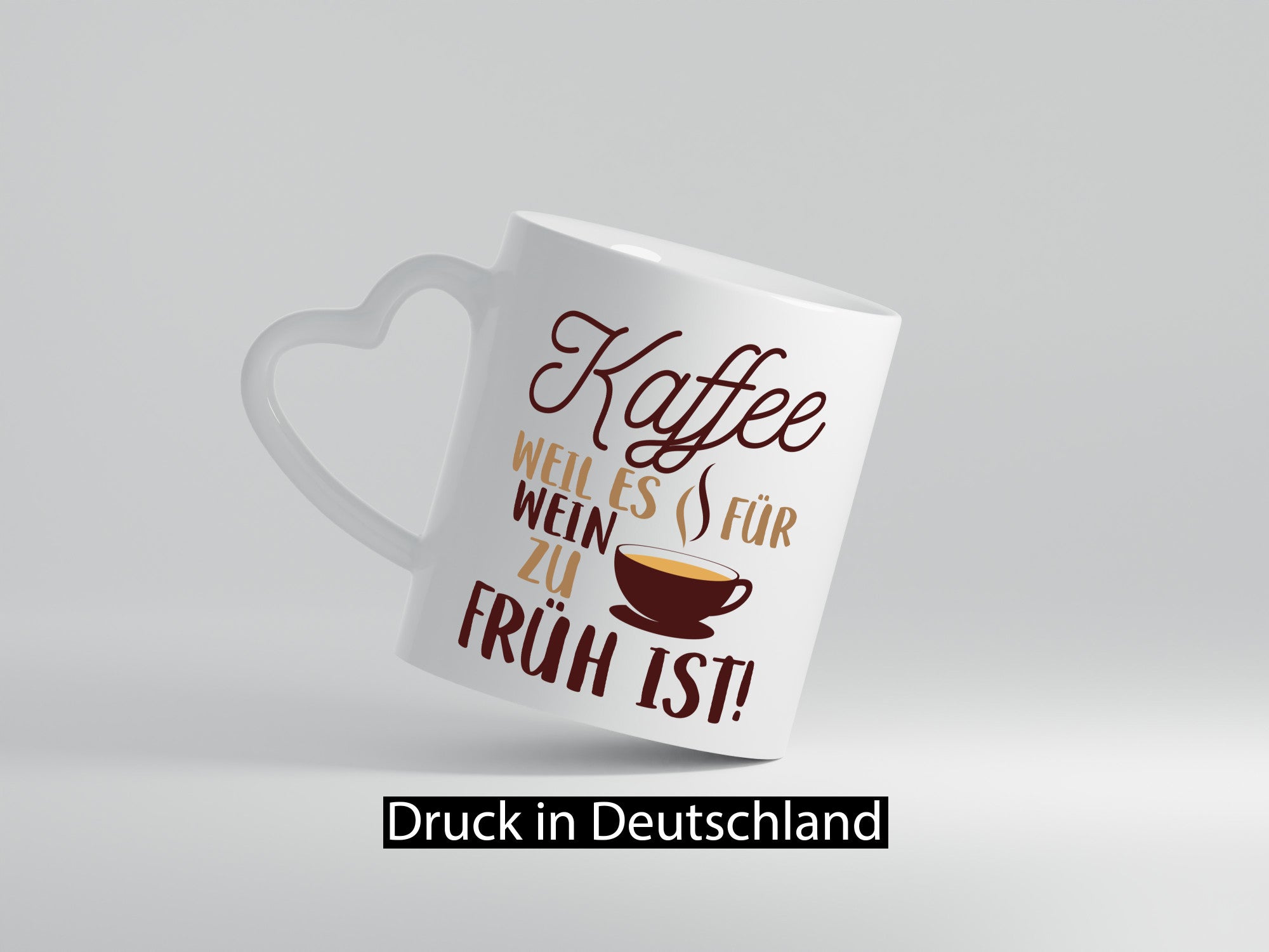 Weil es für Wein zu früh ist | Kaffeetrinker Herzschlag Humor Geschenkidee Tasse