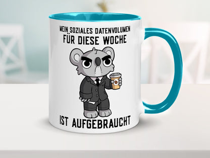 Soziales Datenvolumen | wütender Bär Einzelgänger Nerd Geschenkidee Humor Tasse