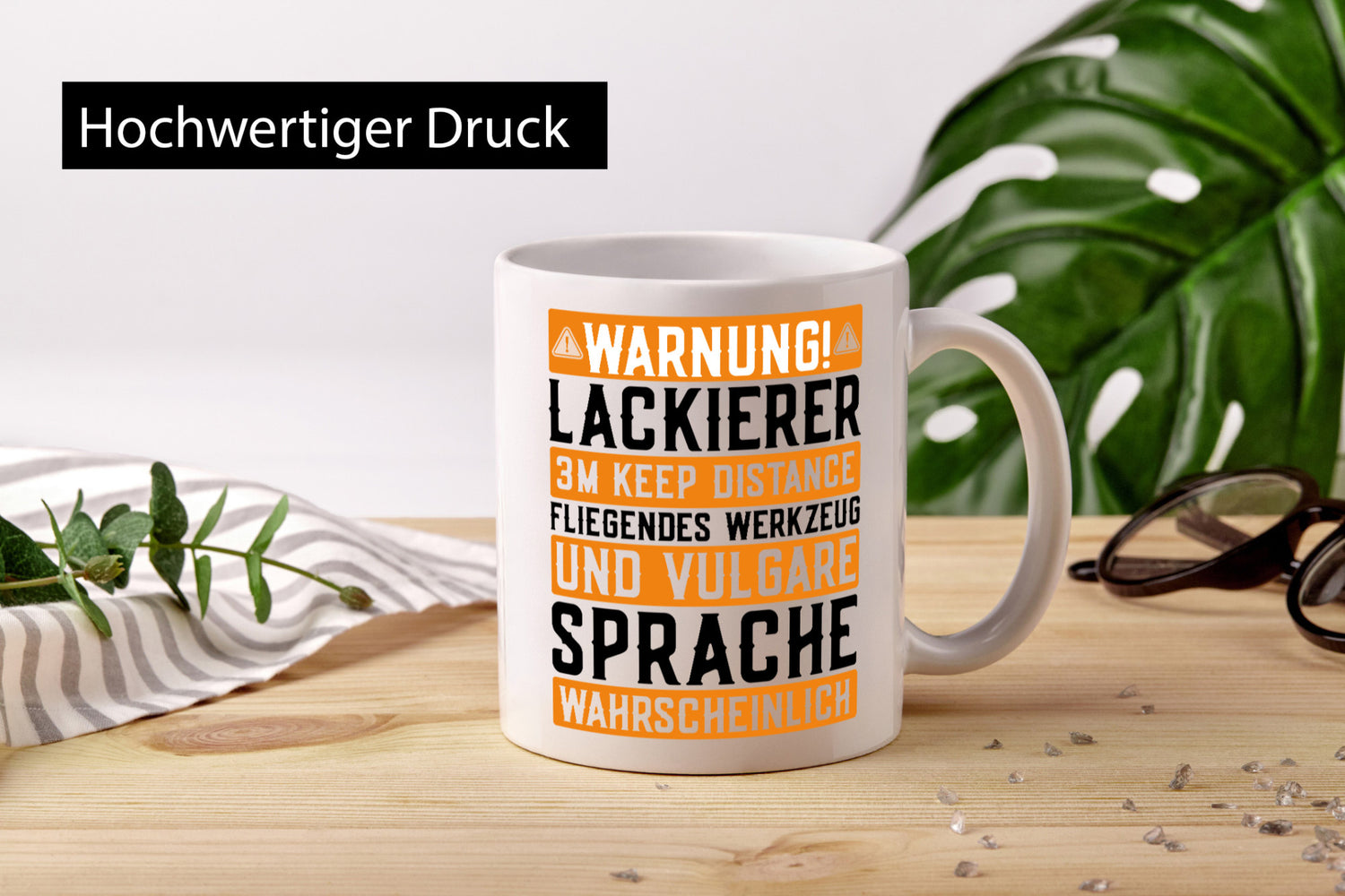 Warnung Lackierer | Warnschild KFZ Auto Werkzeug Humor Geschenkidee Tasse