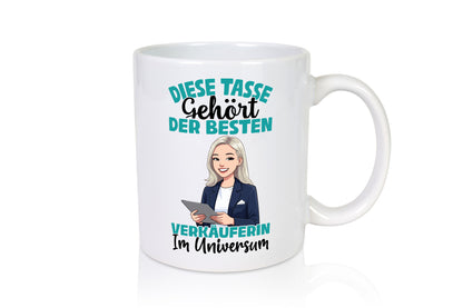 Im Universum: Verkäuferin| Kollegin | Verkaufsjob lustiger Spruch Geschenk