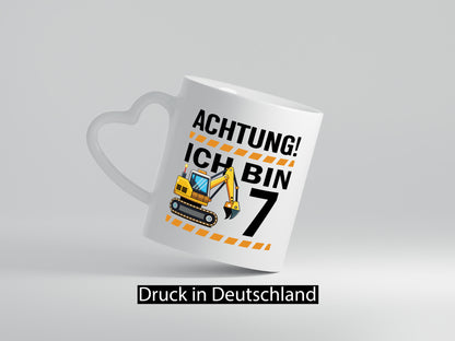 7 Geburtstag Ich bin | Bagger Junge lustiger Spruch Geschenk Geschenkidee Tasse