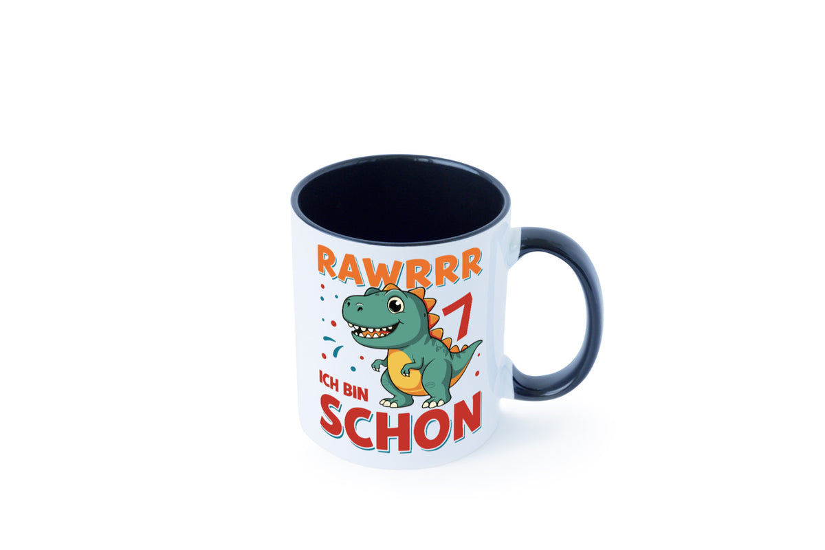7. Geburtstag | 7 Jahre Raw ich bin schon T-Rex Geschenk Geschenkidee lustiger Tasse