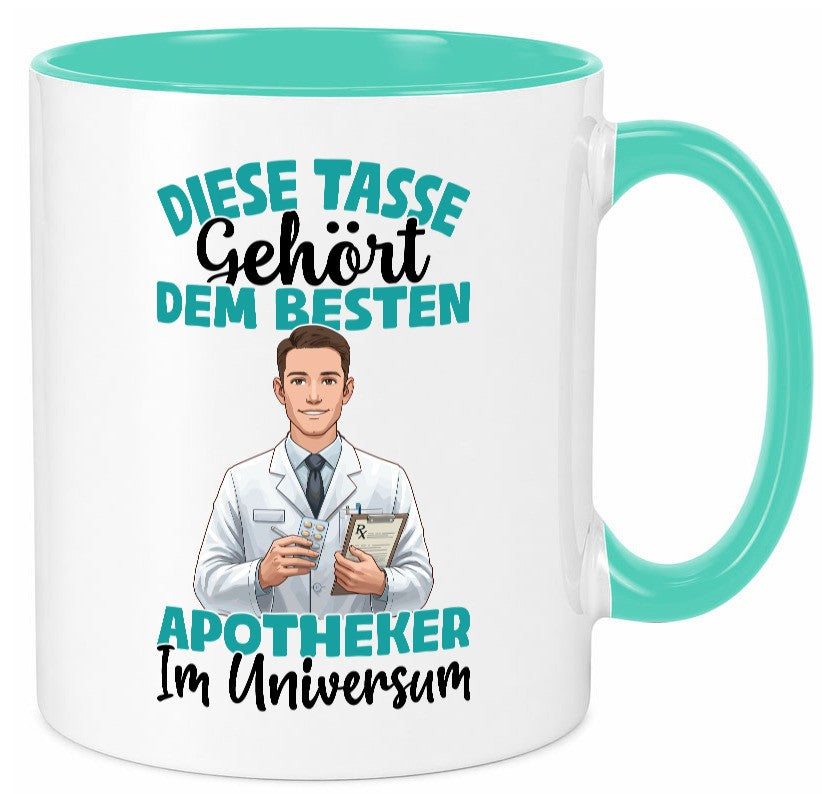 Im Universum: Apotheker | Apotheke Pharmazie Geschenkidee Humor Tasse