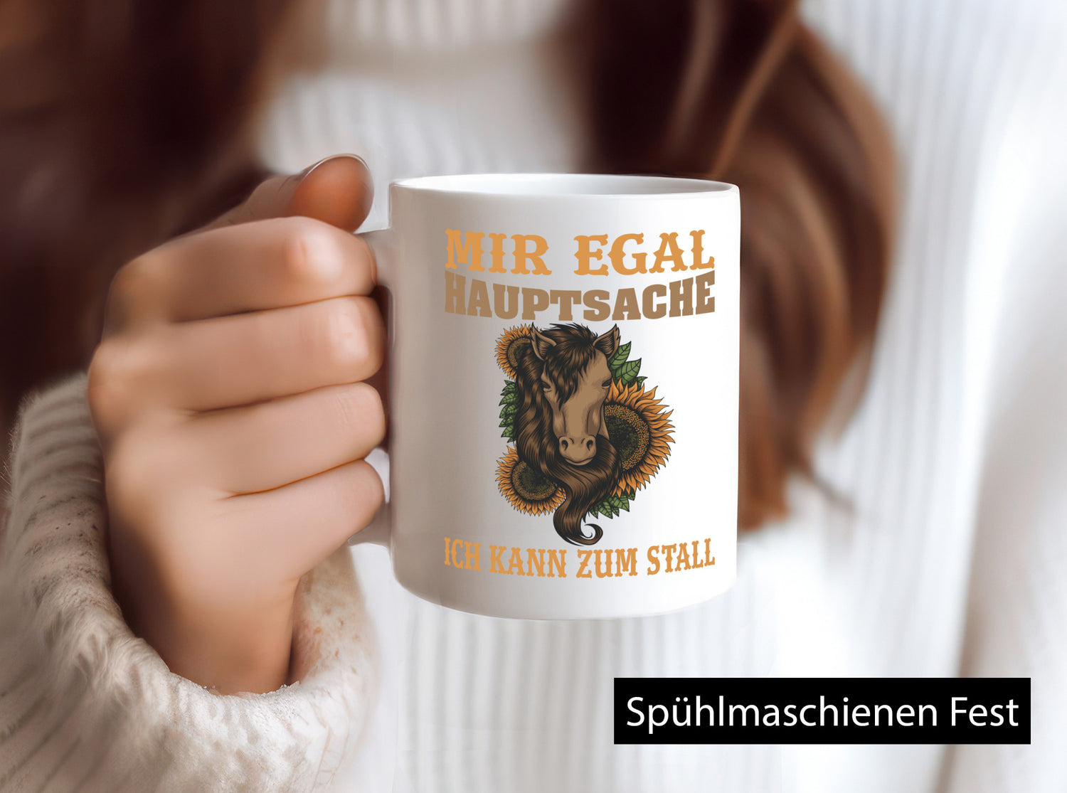 Hauptsache zum Stall | Reiterin Tasse Pferd Reiten Humor Geschenkidee