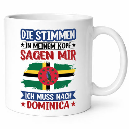Dominica | Urlaub Stimmen in meinem Kopf Traumland Geschenkidee Humor Tasse