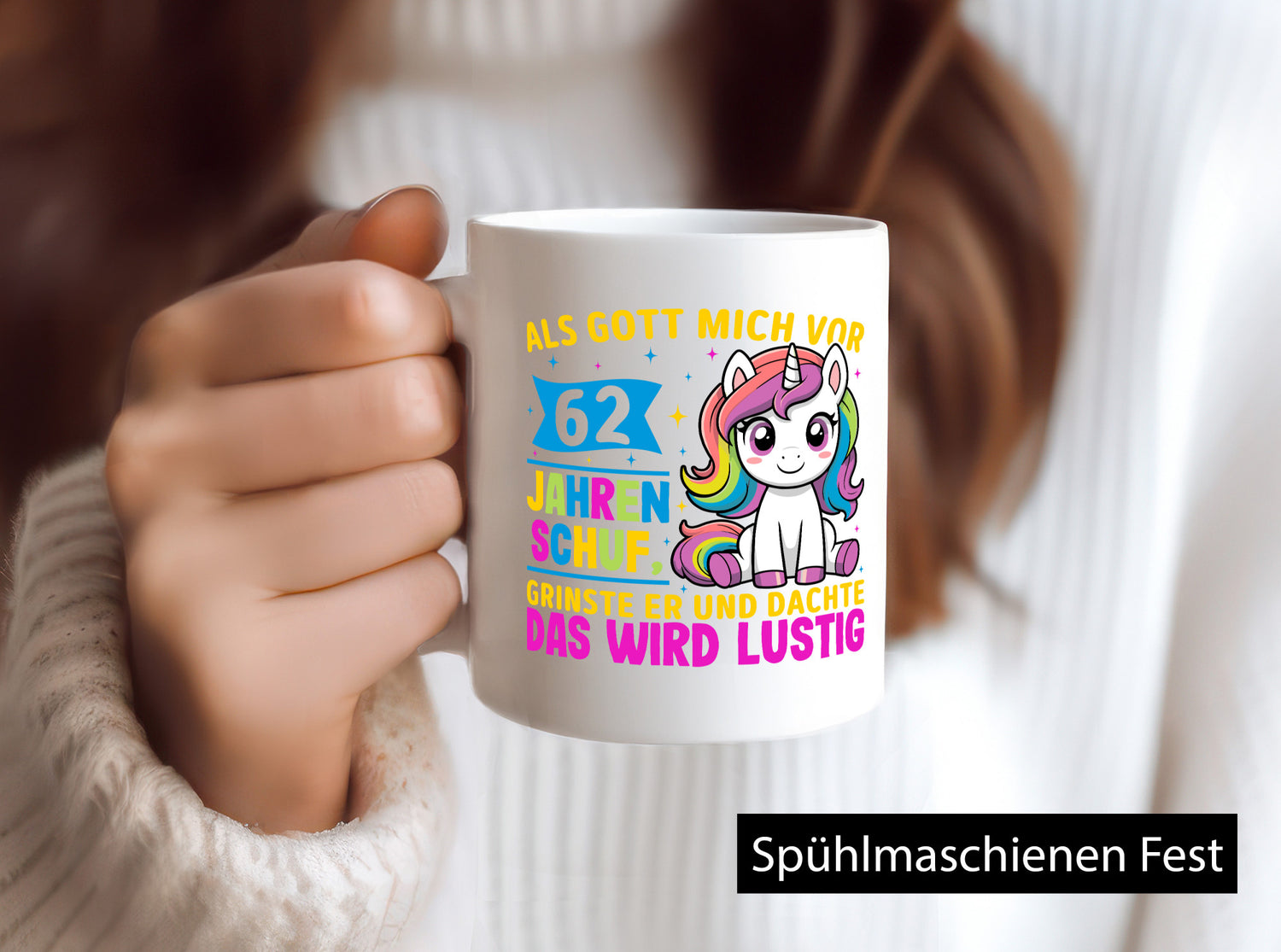62. Geburtstag | Als Gott mich schuf 40 Jahre v2 Humor Geschenkidee Tasse