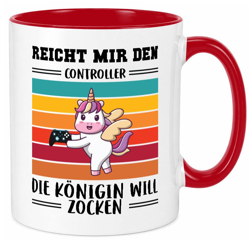 Die königin will Zocken | Gamerin Zockering Gaming lustiger Spruch Geschenk Tasse