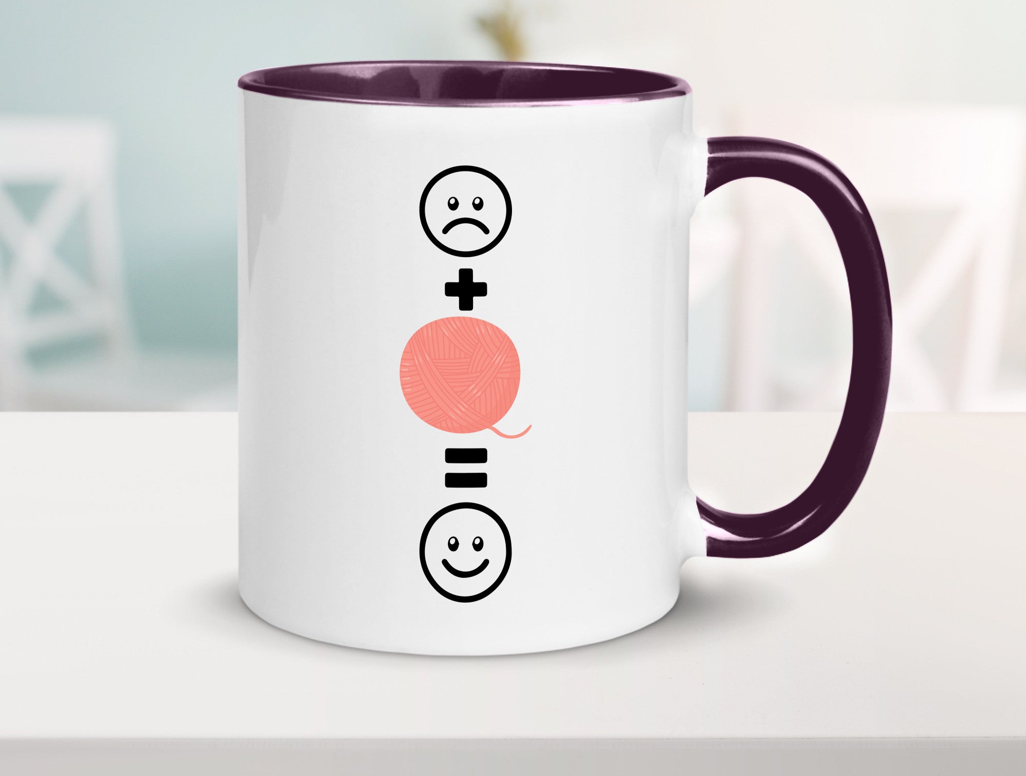Wolle | Häkeln |Glücklich Geschenk Humor Geschenkidee lustiger Spruch Tasse
