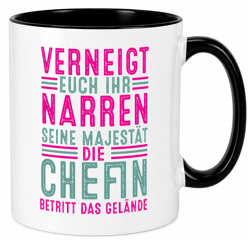 Verneigt euch: Chefin | Führungskraft Vorgesetzte v2 Humor Arbeit Kollegen Büro Tasse