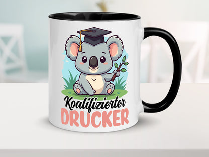 Koalifizierter Drucker | Druckerei Print Medien v2 Geschenk Humor Geschenkidee Tasse