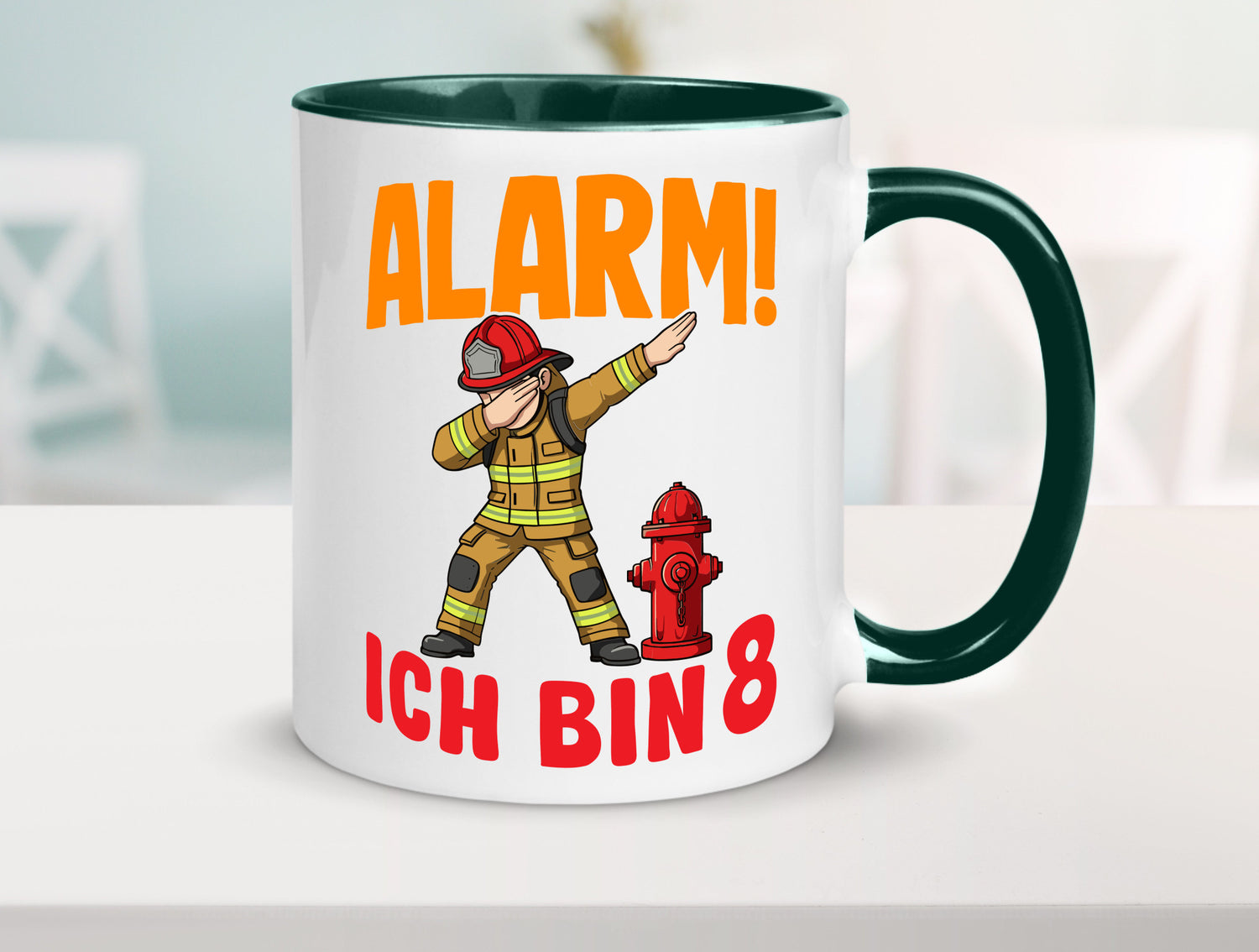 8. Geburtstag | 8 Jahre Feuerwehr Junge lustig Geschenkidee Geschenk Tasse
