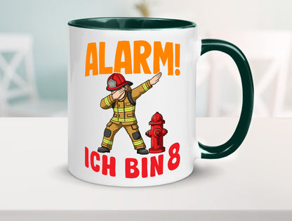 8. Geburtstag | 8 Jahre Feuerwehr Junge lustig Geschenkidee Geschenk Tasse