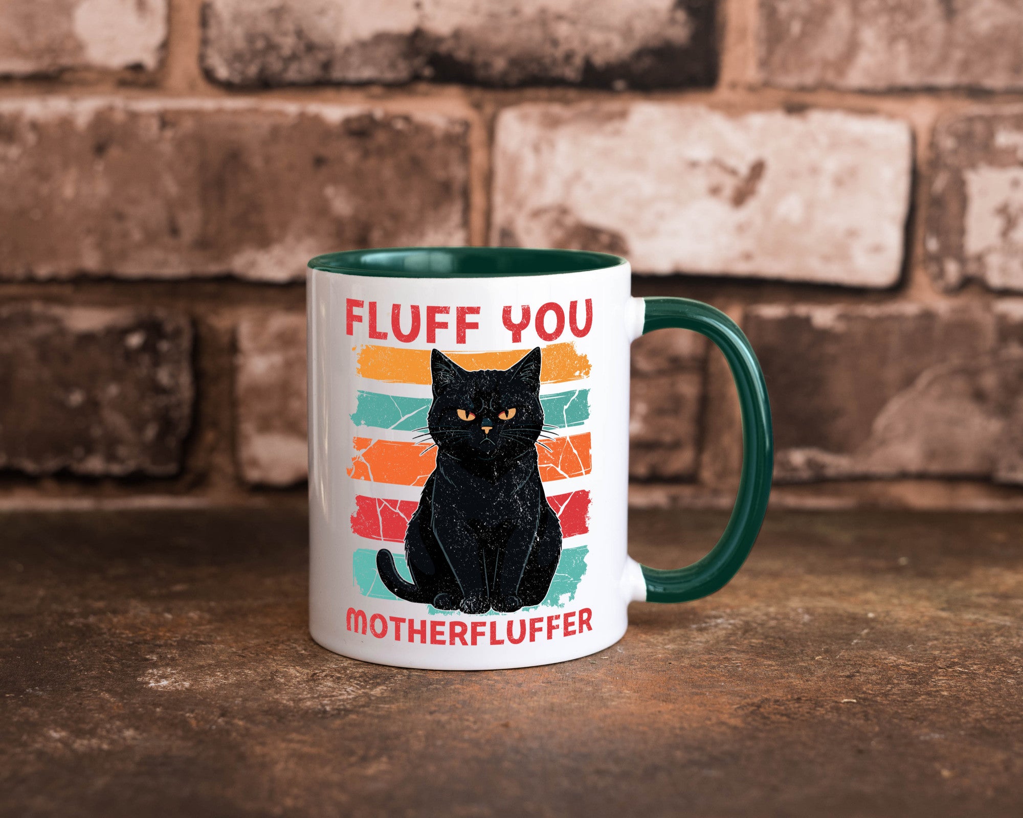 Fluff you Motherfluffer | Schwarze Katze Böse Humor Tierliebhaber Geschenkidee