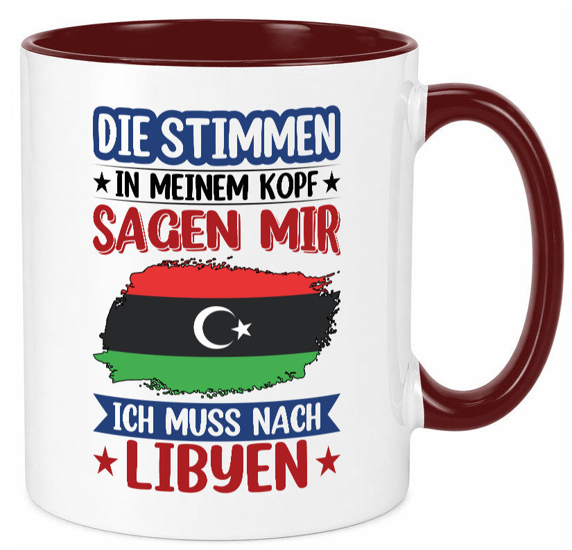 Libyen | Urlaub Stimmen in meinem Kopf Traumland Geschenkidee Humor Tasse