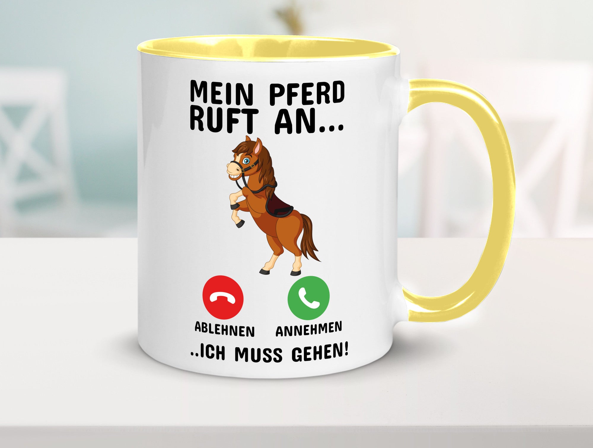 Mein Pferd ruft an Humor Geschenkidee Tasse