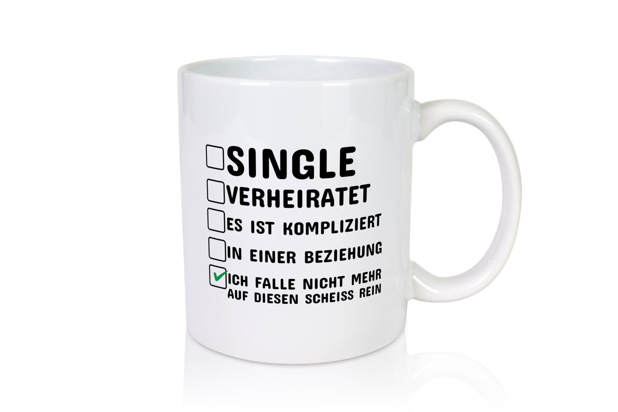 Überzeugter Single | Alleinstehender Tasse Singles Humor Geschenkidee