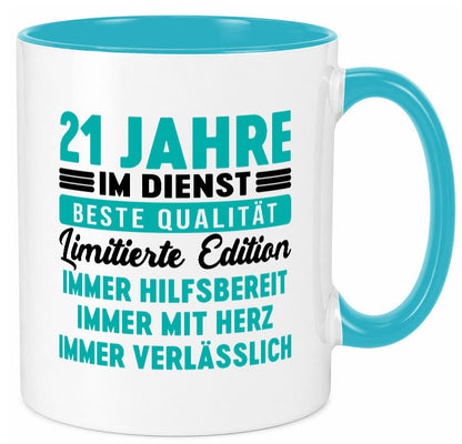 21 Jahre im Dienst | Jubiläum Arbeit v5 lustig Kollegen Büro Geschenk Tasse