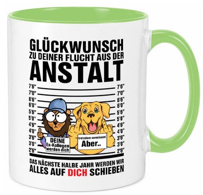 Glückwunsch zu deiner Flucht | Abschiedgeschenk v3 Geschenk Humor Geschenkidee