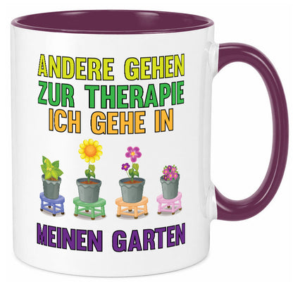 Andere gehen zur Therapie ich gehe in meinen Garten lustiger Spruch Geschenk Tasse