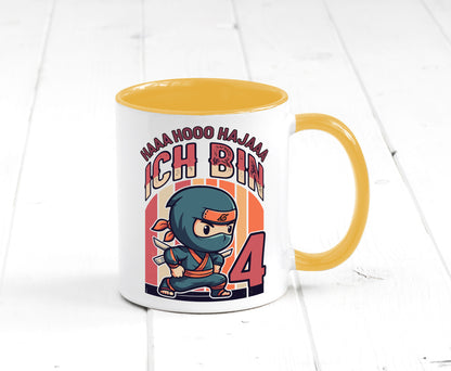 4. Geburtstag | Ninja Junge 4 Jahre lustiger Spruch Geschenk Geschenkidee Tasse