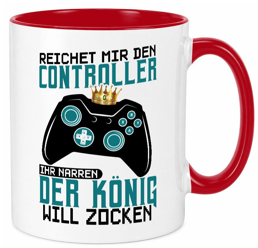 Der König will Zocken | Gamer lustiger Spruch Geschenk Humor Geschenkidee Tasse