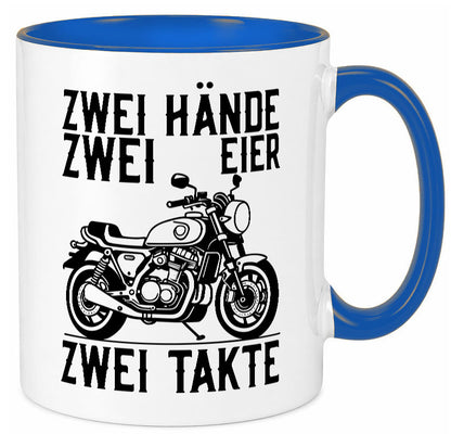 Zwei Hände | Zweitaktmotor Motorrad Moped Biker Geschenkidee Humor Tasse