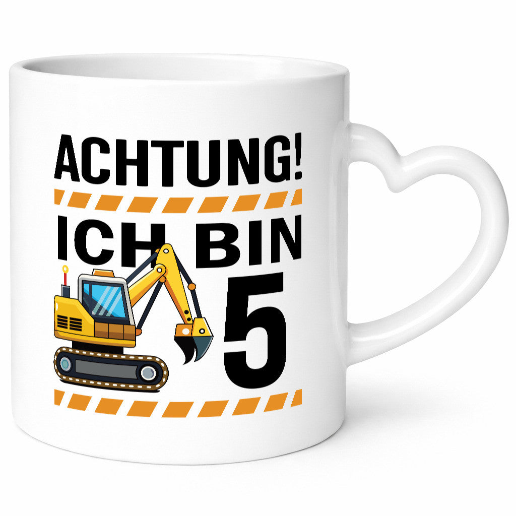 5 Geburtstag Ich bin | Bagger Junge Humor Geschenkidee Tasse
