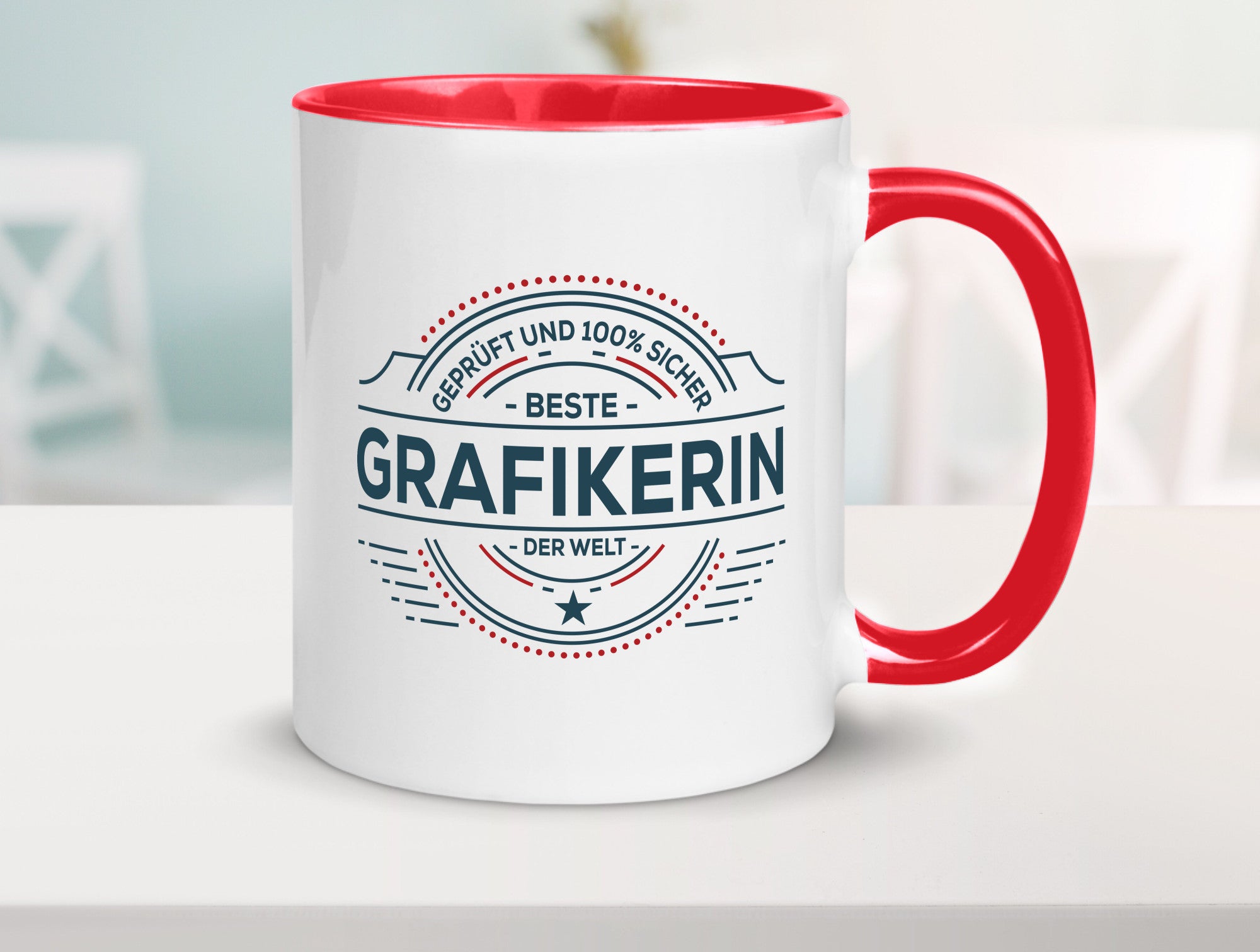 Geprüft und sicher: Grafikerin | Grafik Design Humor Geschenkidee Tasse