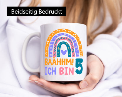 5. Geburtstag | 5 Jahre Regenbogen Bääm Mädchen Geschenkidee Humor Tasse