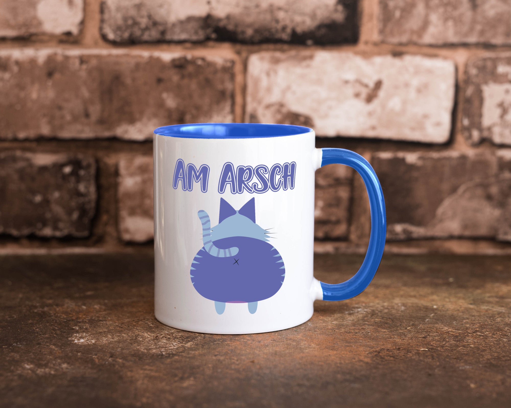 Am Arsch | Katzenmotiv Tasse Kollege Katzenbesitzer Geschenkidee Arbeit