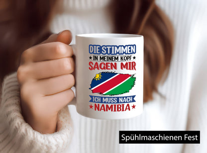 Namibia | Urlaub Stimmen in meinem Kopf Traumland Humor Geschenkidee Tasse