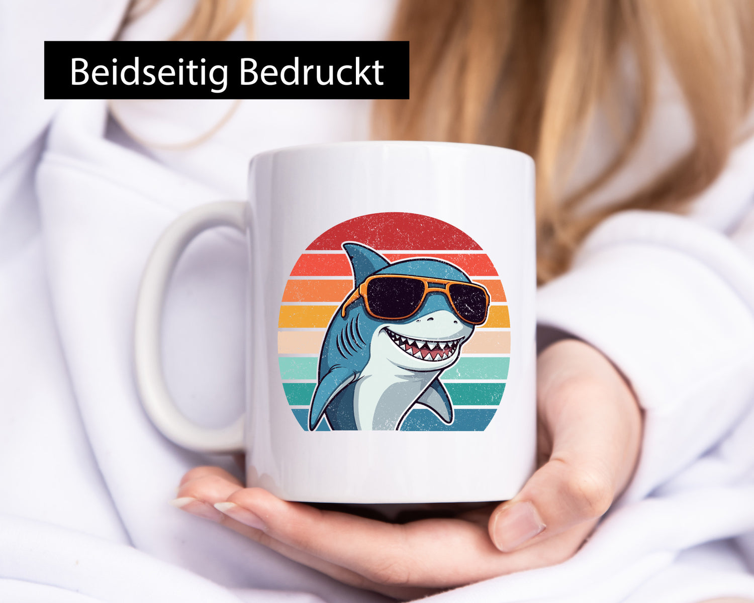 Retro Hai | in Sonnebrille Sunset v2 lustiger Spruch Geschenk Humor