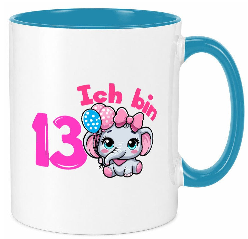 13. Geburtstag | 13 Jahre Elefant Mädchen lustig Geschenkidee Geschenk Tasse
