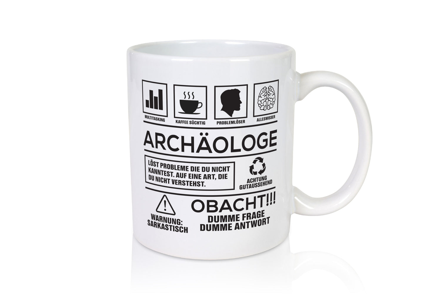 Achtung Probleme Archäologe | Archäologie Forscher Geschenkidee Humor Tasse
