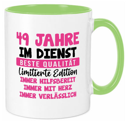 49 Jahre im Dienst | Jubiläum Arbeit v10 lustig Kollegen Büro Geschenk Tasse