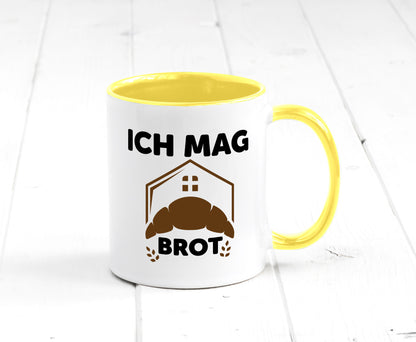 Ich mag Brot | Bäcker backen lustiger Spruch Geschenk Humor Geschenkidee Tasse