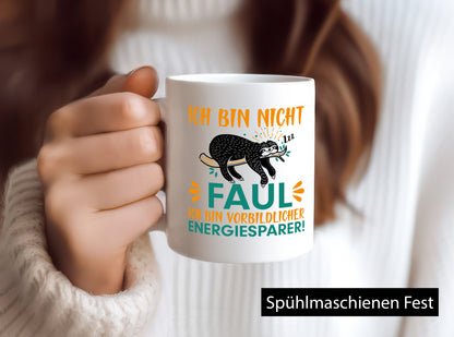 Fauler Energiesparer | Faultier Tasse Faulpelz Humor lustiger Spruch Geschenk