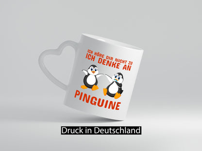 Ich denke an Pinguine | süßer Pinguin Motiv Tasse lustiger Spruch Geschenk
