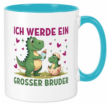 Ich werde ein Großer Bruder | Dino Dinosaurier lustiger Spruch Geschenk Humor Tasse