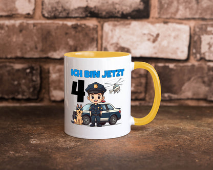 4. Geburtstag | 4 Jahre Polizei Kind Polizeiauto Humor Geschenkidee Tasse
