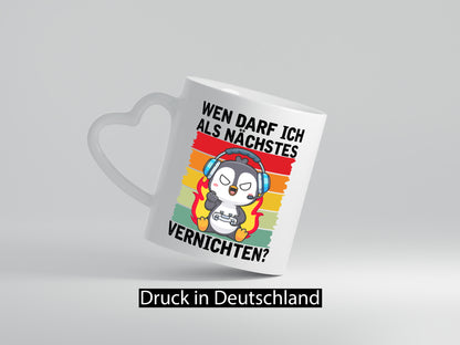 Wenn darf ich Vernichtn | Gamer Konsole Zocken v2 Humor Geschenkidee Tasse