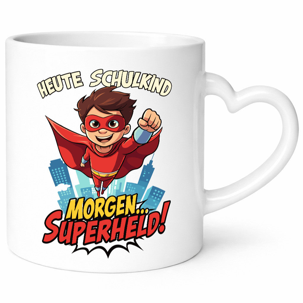 Heute Schulkind morgen Superheld | Einschulung lustiger Spruch Geschenk Humor