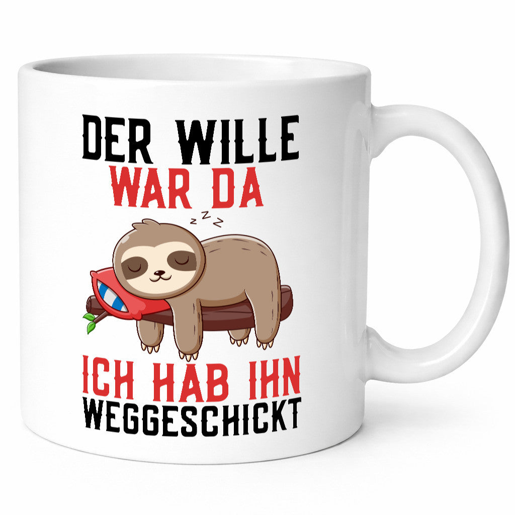Der Wille war da | Faultier Arbeit Kollegen Comic Humor Büro Geschenkidee Tasse