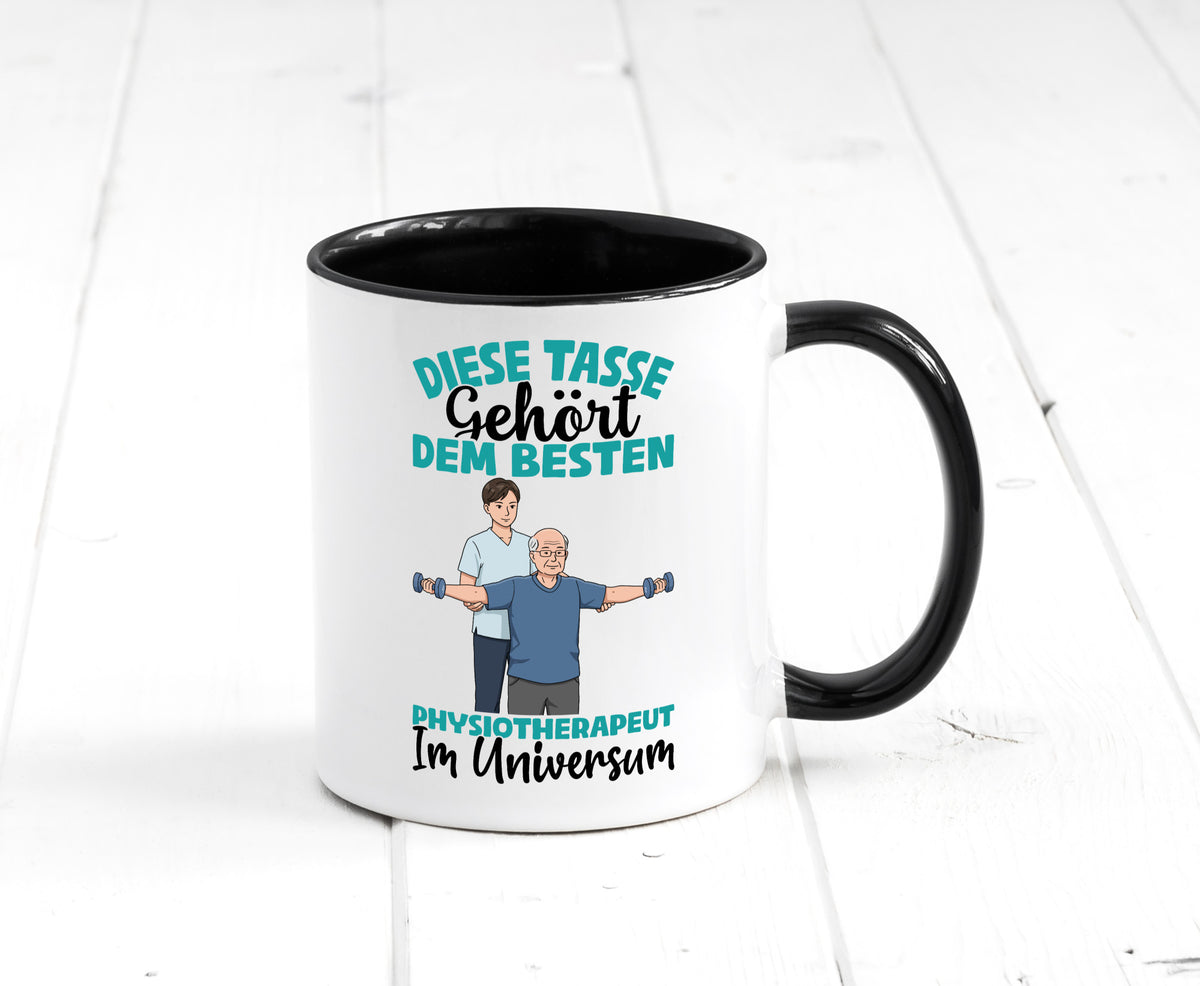 Im Universum: Physiotherapeut Geschenkidee Humor Tasse