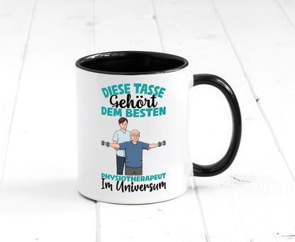 Im Universum: Physiotherapeut Geschenkidee Humor Tasse