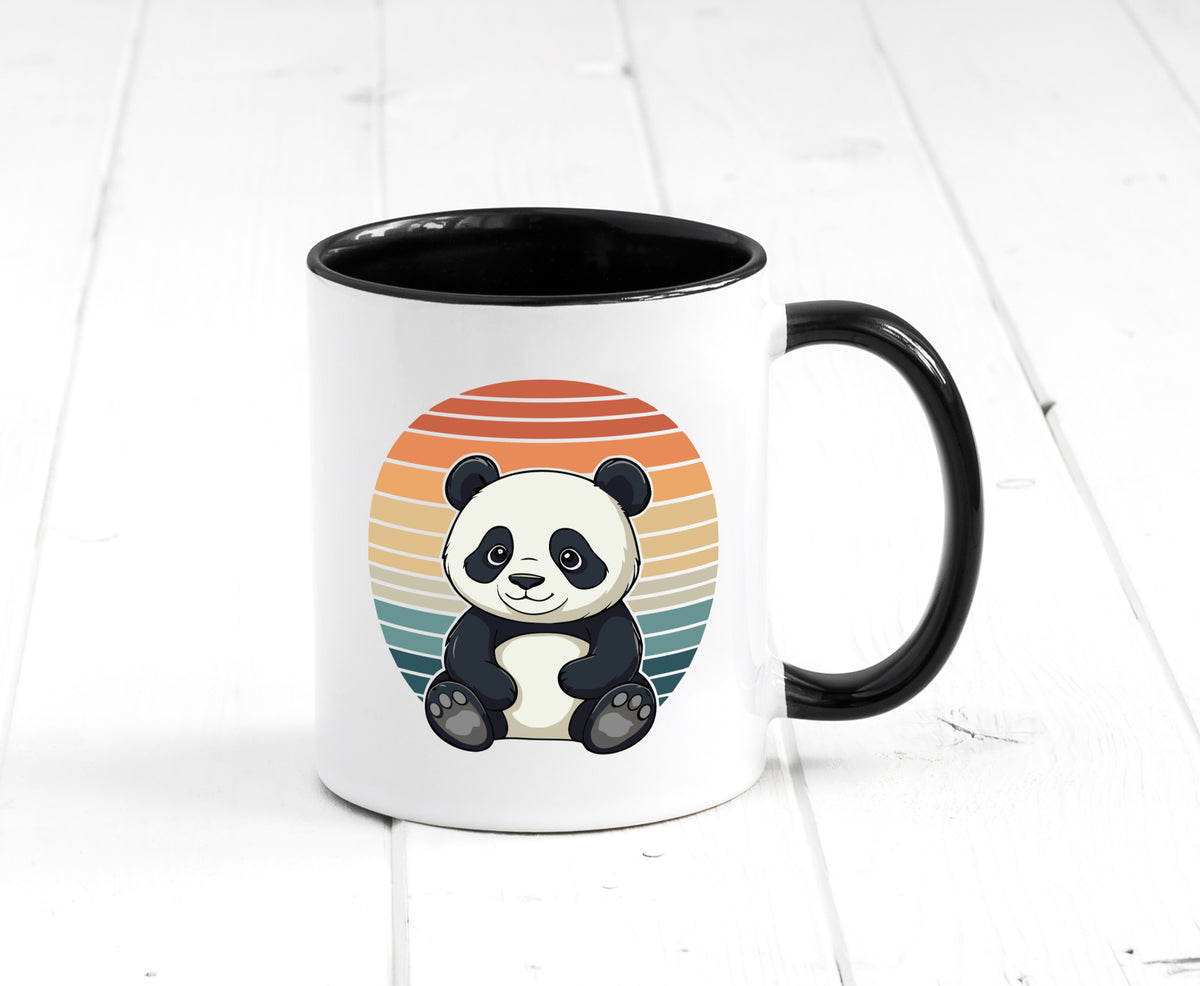 Panda Bär | Retro Vintage sunset v2 lustiger Spruch Geschenk Humor Geschenkidee Tasse