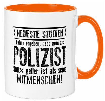Neuste Studien: Polizist | Polizei Geschenk Humor Geschenkidee lustiger Spruch Tasse