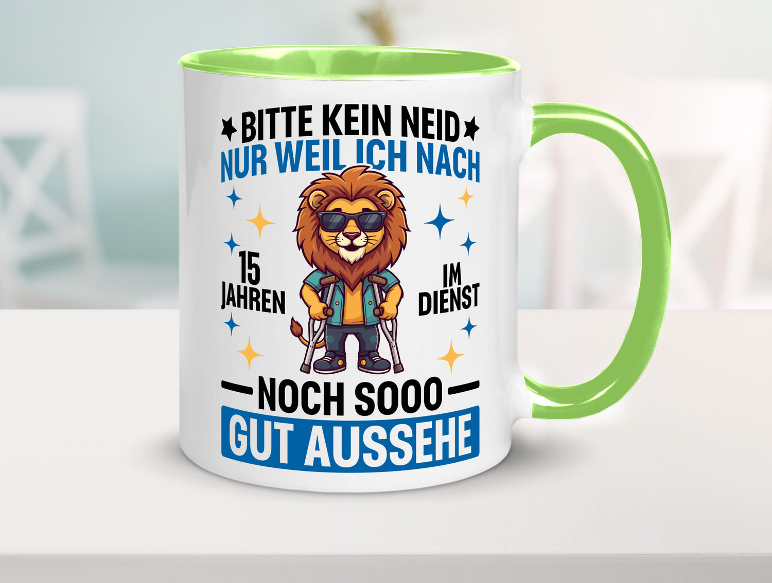 15 Jahre im Dienst | Arbeitsjubiläum Arbeit lustig Kollegen Büro Geschenk Tasse