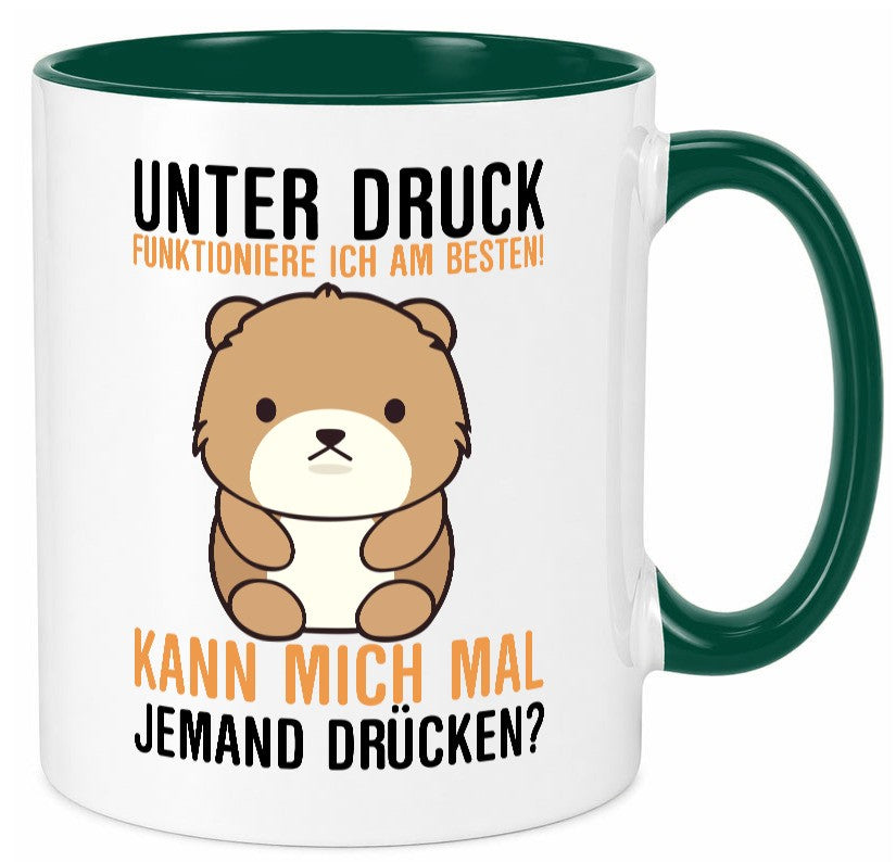 Kann mich jemand drücken | süßer Teddy Knuddeln Comic lustig Humor Geschenkidee Tasse